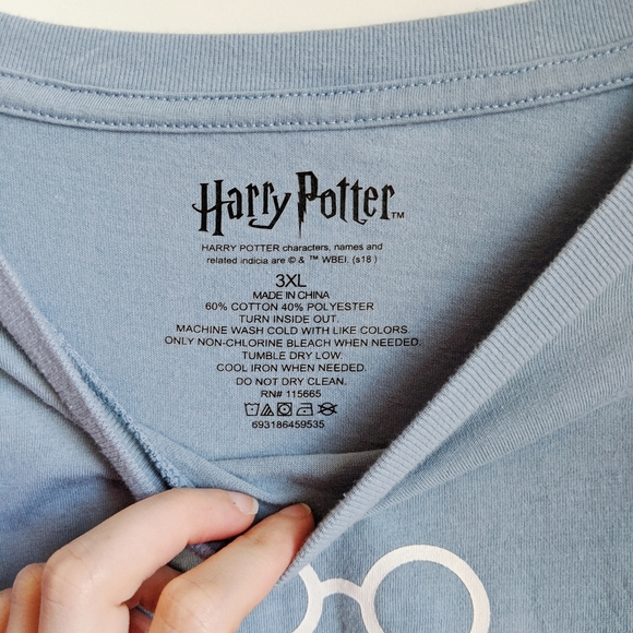 Harry Potter Dip Dye Tie Front Cropped Tie Tee XXL - Picture 5 of 8